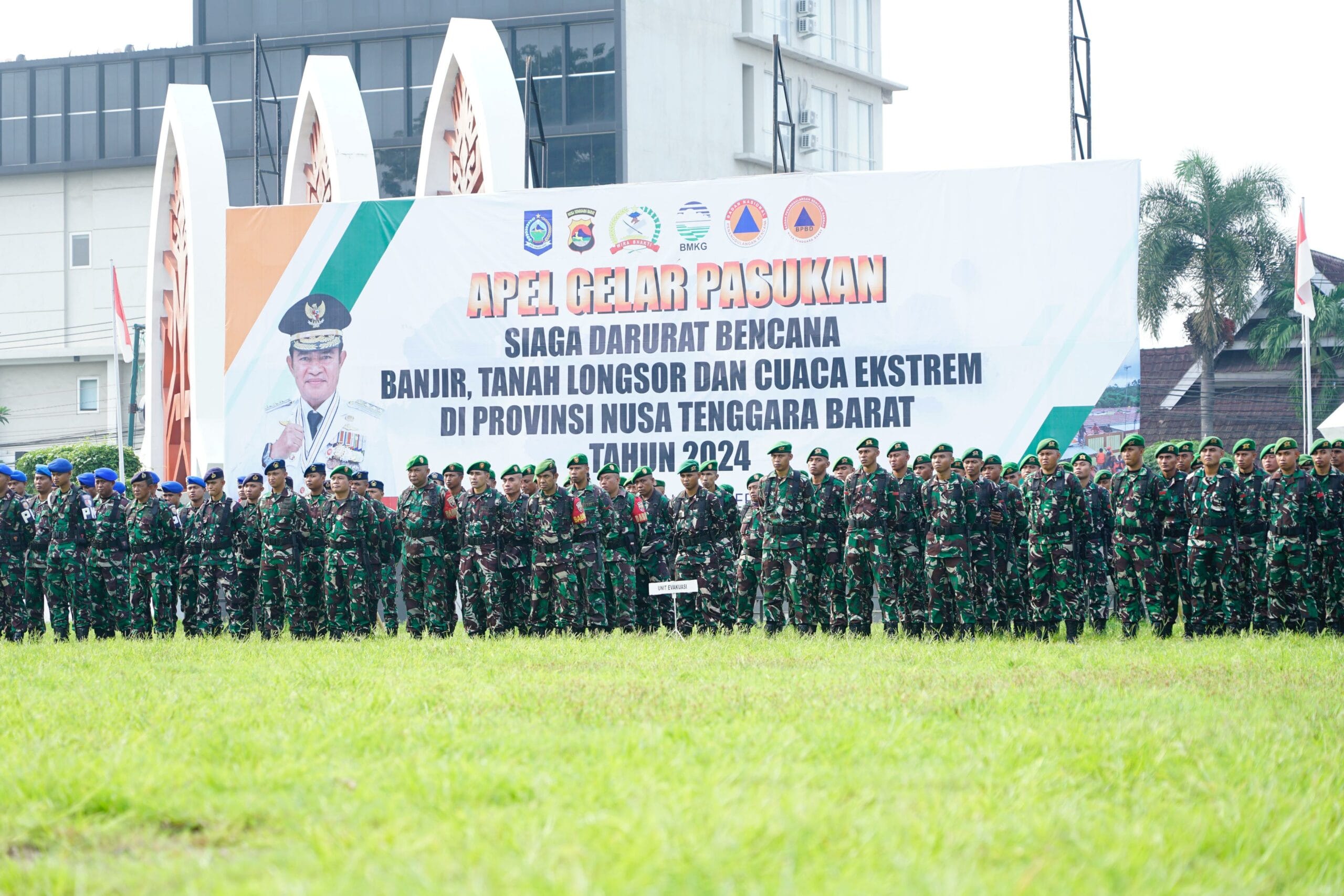 Apel Gelar Pasukan, Danrem 162/WB dan Forkopimda NTB Cek Kesiapsiagaan Bencana