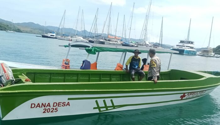 Polsek Sekotong Pastikan Keamanan Ambulance Boat Desa Gili Gede Indah