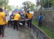 Personel Polsek Wawo Laksanakan Korvei Kebersihan Mako, Wujudkan Lingkungan Kerja yang Bersih dan Sehat