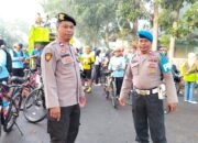 Personel Gabungan Polres Bima Kota Amankan Jalur Titik Start Fun Bike Festival Sangiang Api