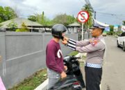 Personel Satlantas Polres Bima Kota Laksanakan Rawan Sore, Berikan Teguran dan Imbauan Keselamatan