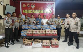 Polsek Rasanae Barat Intensifkan Patroli KRYD, Ratusan Botol Miras Diamankan