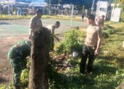 Personel Polsek Jereweh bersama Warga Gotong Royong Jaga Kebersihan Fasilitas Umum